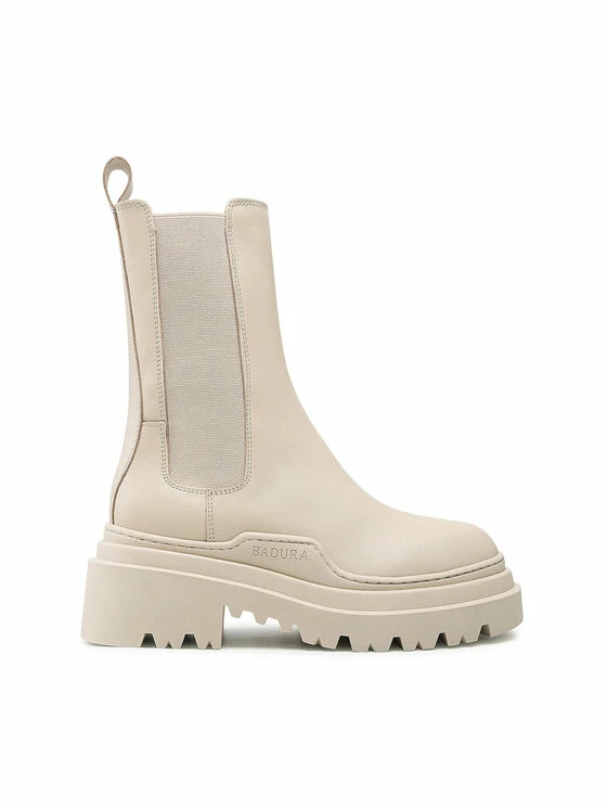 Εξοδος ❤️ Badura Γυναίκες Biker Μποτάκια Μποτάκια με λάστιχο 2131 Μπεζ 🎁 - Image 2