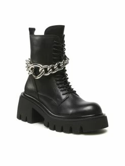 Το φθηνότερο 🥰 Badura Γυναίκες Biker Μποτάκια Μποτάκια 8099 Μαύρο ⭐