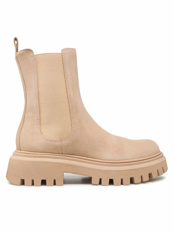 Flash Sale 👏 Badura Γυναίκες Biker Μποτάκια Μποτάκια με λάστιχο RST-LONDRA-01 Μπεζ ✔️ - Image 2