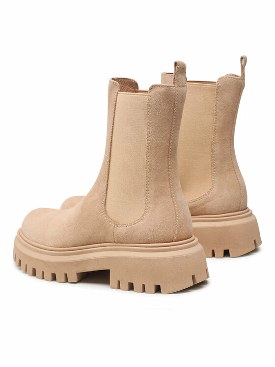 Flash Sale 👏 Badura Γυναίκες Biker Μποτάκια Μποτάκια με λάστιχο RST-LONDRA-01 Μπεζ ✔️ - Image 3