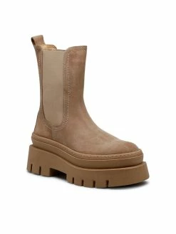 Flash Sale ❤️ Badura Γυναίκες Biker Μποτάκια Μποτάκια με λάστιχο 8118-02 Μπεζ ⌛