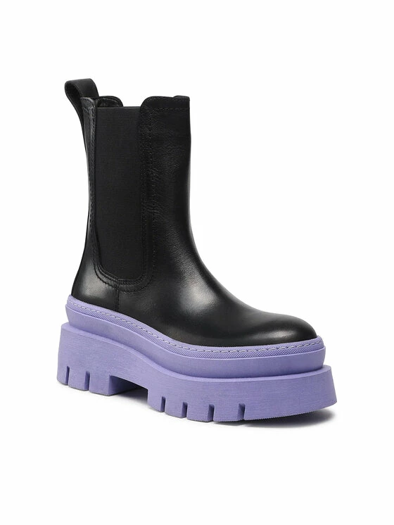 Το φθηνότερο 😉 Badura Γυναίκες Biker Μποτάκια Μποτάκια με λάστιχο 8118-03 Μαύρο ⭐