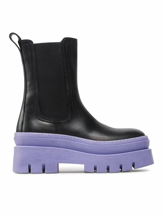 Το φθηνότερο 😉 Badura Γυναίκες Biker Μποτάκια Μποτάκια με λάστιχο 8118-03 Μαύρο ⭐ - Image 2