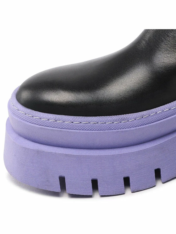 Το φθηνότερο 😉 Badura Γυναίκες Biker Μποτάκια Μποτάκια με λάστιχο 8118-03 Μαύρο ⭐ - Image 5